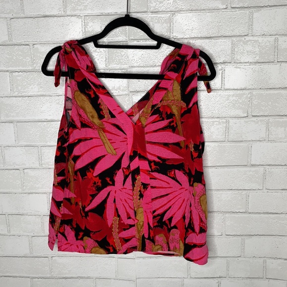 J. Crew Bruna Tie Shoulder Top in Antigua Leaves - Picture 9 of 12